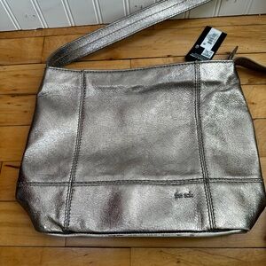 The Sak Distressed Silver Shoulder Bag NWT